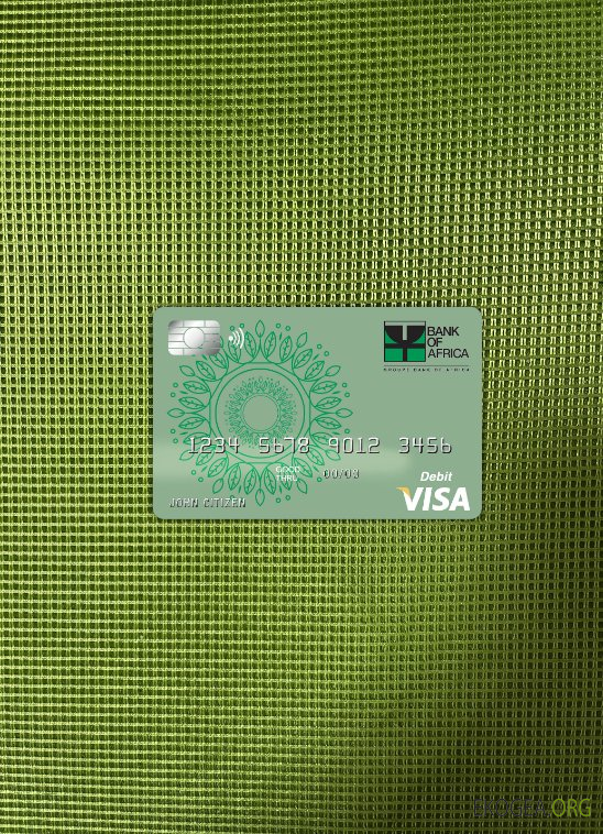 Photolook de la carte visa de la Banque d'Afrique du Bénin avant